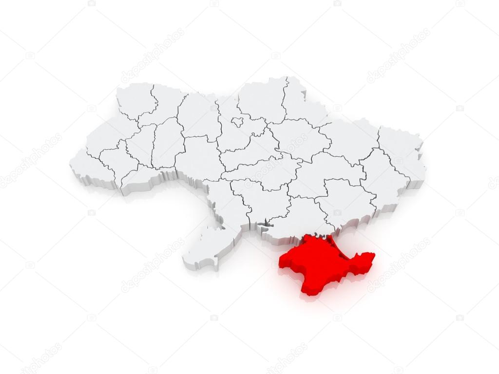 Map of Republic of Crimea. Ukraine.