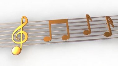 müzik notaları. 3D
