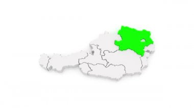 Avusturya bölgeleri Haritası.
