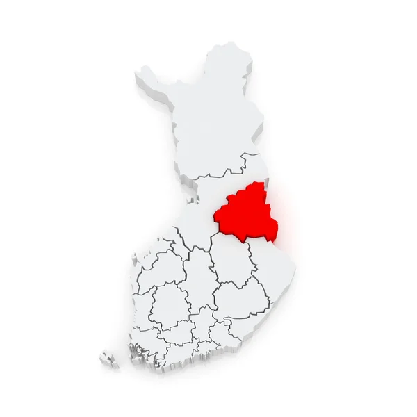 Kainuu의 지도입니다. 핀란드. — 스톡 사진