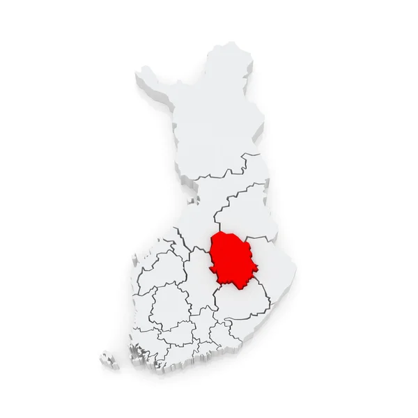 Map of Northern Savo. Finland. — Stock Photo, Image