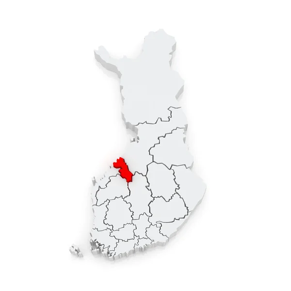 Mapa ostrobothnia Środkowa. Finlandia. — Zdjęcie stockowe