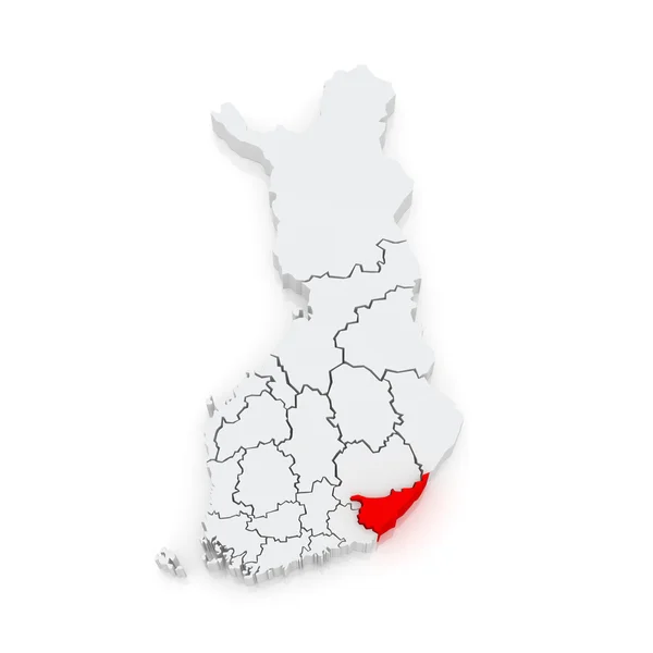 Mapa Jižní Karélie. Finsko. — Stock fotografie