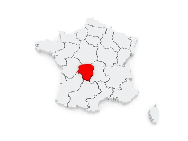 Map of Limousin. France. — Stock Photo, Image