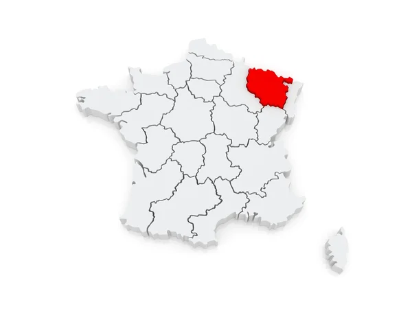 Karte von Lorraine. Frankreich. — Stockfoto