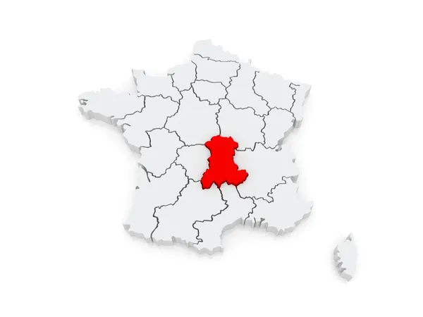 Map of Auvergne. France. — Stock Photo, Image