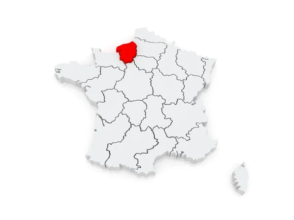 Map of Upper Normandy. France. — Stock Photo, Image