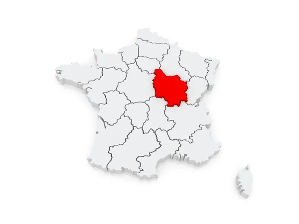 勃艮第的地图。法国. — 图库照片