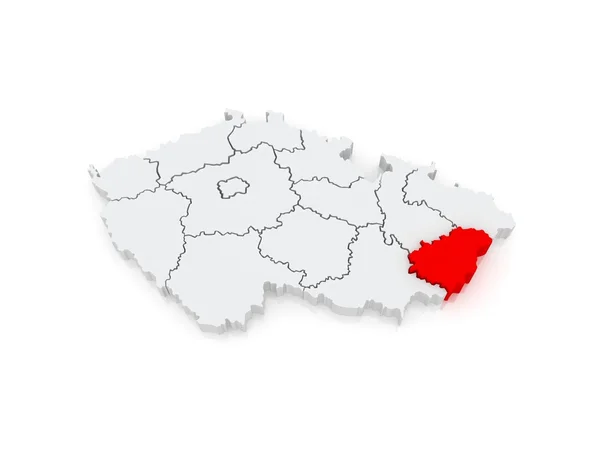 Mapa da Região de Zlin. República Checa . — Fotografia de Stock