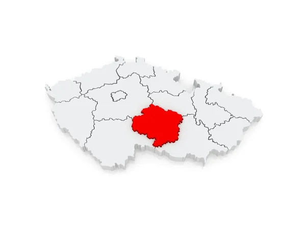 Térkép-magasföld régiója. Cseh Köztársaság. — Stock Fotó