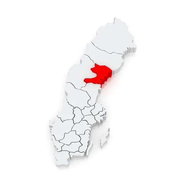 Karta över Västernorrland. Sverige. — Stockfoto