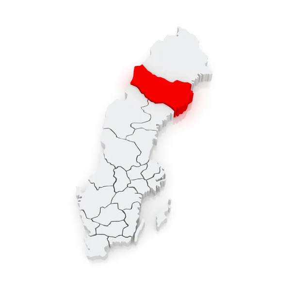 Kaart van vasterbotten. Zweden. — Stockfoto