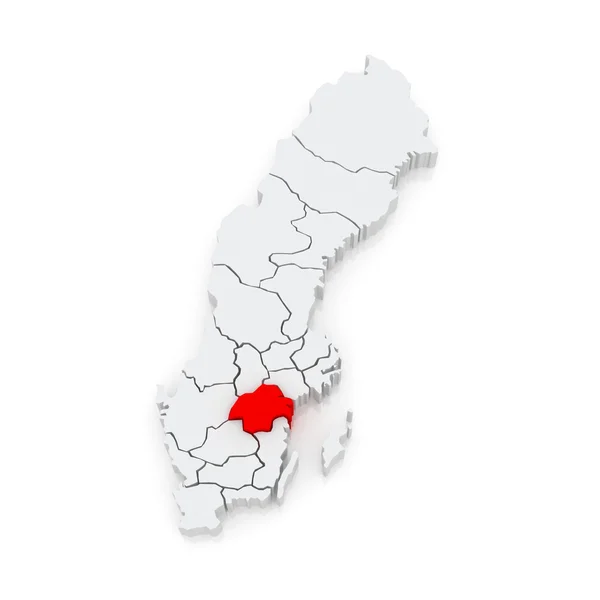 Östergötland térképét. Svédország. — Stock Fotó