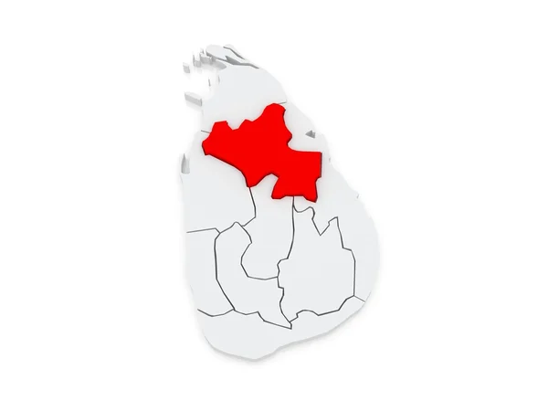 Map of North Central. Sri Lanka. — Stock Photo, Image
