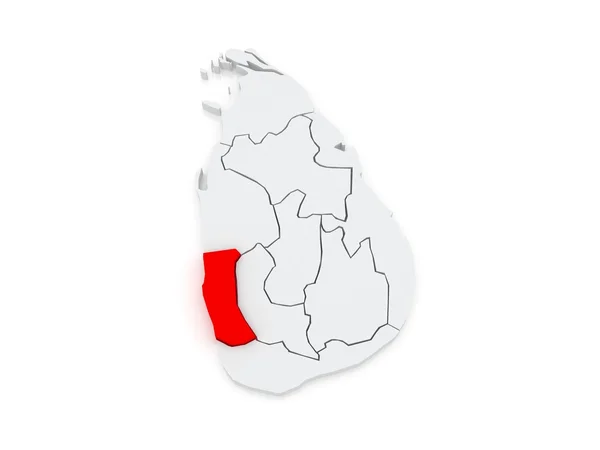 Map of West. Sri Lanka. — Stock Photo, Image