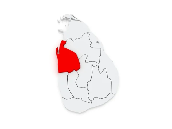 Karta över north west. Sri lanka. — Stockfoto