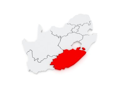 eastern cape (bisho) haritası. Güney Afrika.