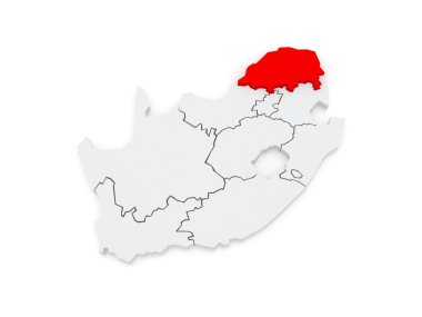 limpopo (polokwane) haritası. Güney Afrika.