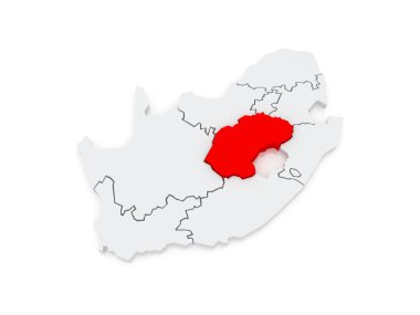 free state (bloemfontein) haritası. Güney Afrika.