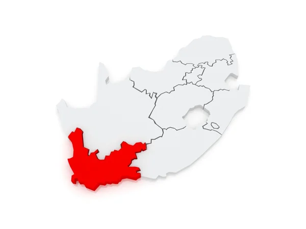 Mappa di Western Cape (Città del Capo). Sudafrica . — Foto Stock