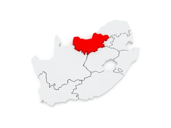 Karte von Nordwesten (mafikeng). Südafrika. — Stockfoto