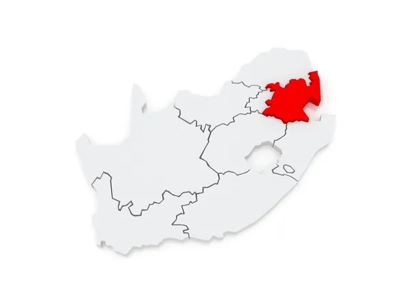 Mapa prowincji mpumalanga (nelspruit). Republika Południowej Afryki. — Zdjęcie stockowe