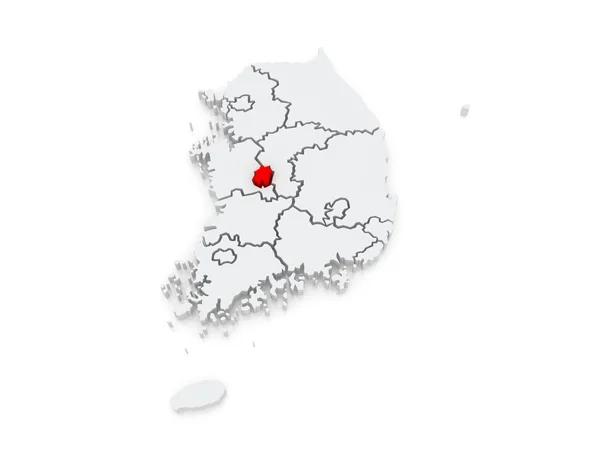 Mapa de Daejeon, Sejong. Corea del Sur . —  Fotos de Stock