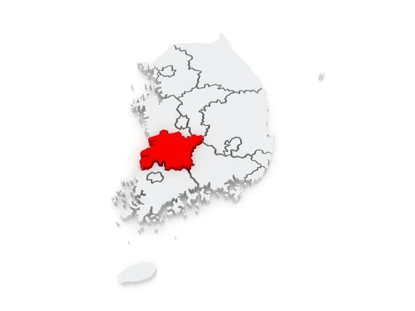 Map of Jeolla. South Korea. — Stock Photo, Image