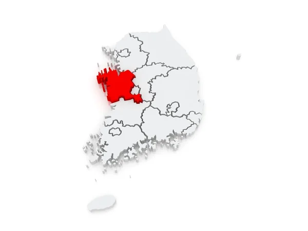 Χάρτης της Τσανγκτσεόνγκ. Νότια Κορέα. — Φωτογραφία Αρχείου