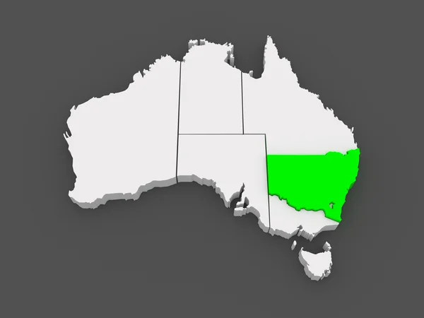Kaart van Nieuw-Zuid-wales. Australië뉴 사우스 웨일즈의 지도입니다. 오스트레일리아. — Stockfoto