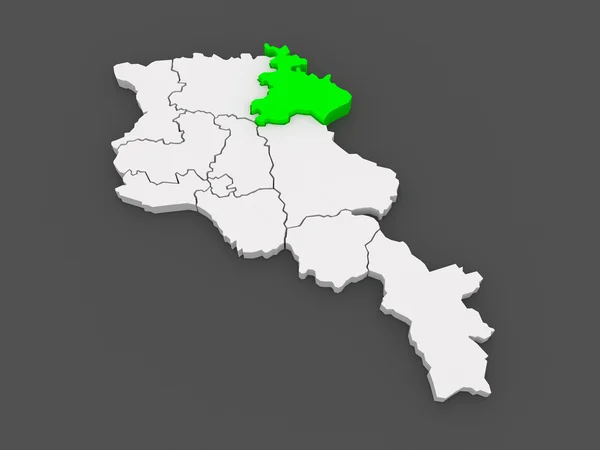 Mapa de Tavush. Arménia . — Fotografia de Stock