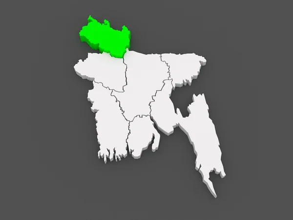 Map of Rangpur. Bangladesh. — Stock Photo, Image