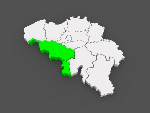 Mapa de Hainaut. Bélgica . — Fotografia de Stock