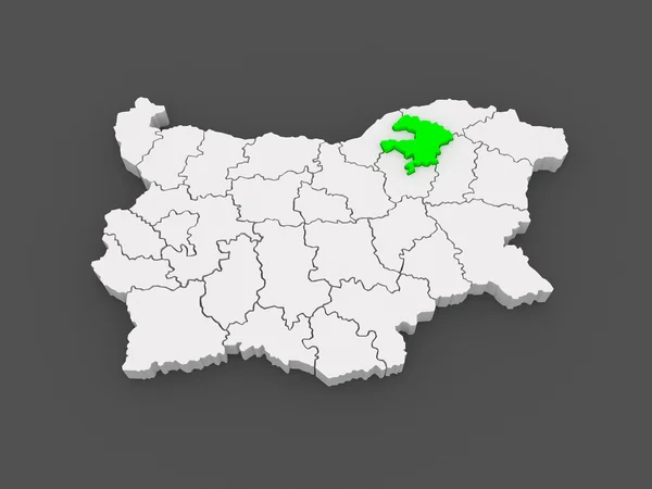 Karte der Region Razgrad. Bulgaren. — Stockfoto