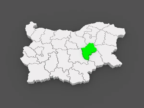 Karte der Provinz Sliven. Bulgaren. — Stockfoto