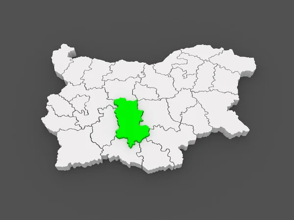 Mapa da região de Plovdiv. Bulgária . — Fotografia de Stock