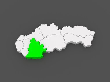 nitra Haritası. Slovakya.