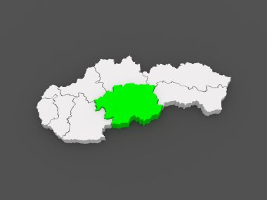 banska bystrica bölge haritası. Slovakya.