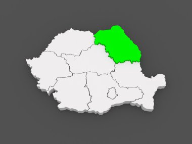 Kuzeydoğu bölgesi gelişim harita Romanya.