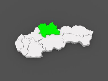 zilina Haritası. Slovakya.