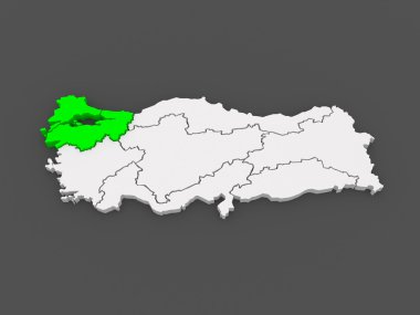marmara bölgesi Haritası. Türkiye.