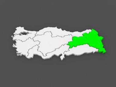 Doğu Anadolu Bölgesi Haritası. Türkiye.