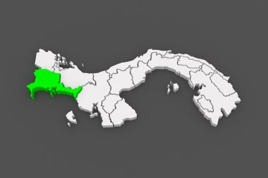 Map of Chiriqui. Panama. clipart