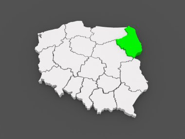 podlasie Haritası. Polonya.