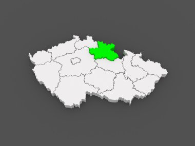 hradec kralove bölge haritası. Çek Cumhuriyeti.