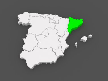 catalonia Haritası. İspanya.