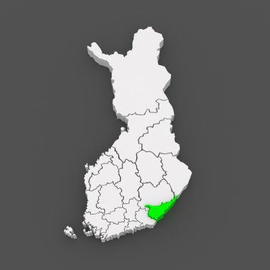 Güney Karelya Haritası. Finlandiya.