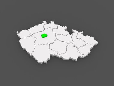 başkenti Prag Haritası. Çek Cumhuriyeti.