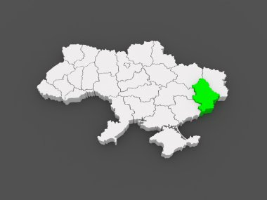 donetsk bölgesi Haritası. Ukrayna.