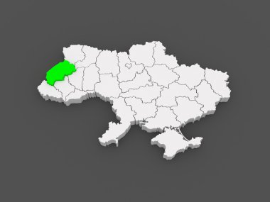 lviv bölgesi Haritası. Ukrayna.